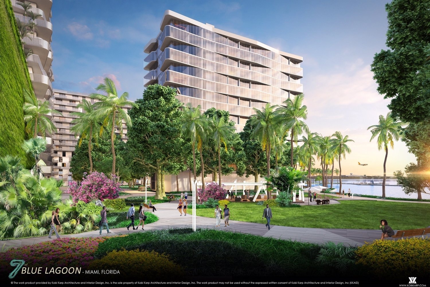 Rendering of the waterfront promenade at 7 at Blue Lagoon