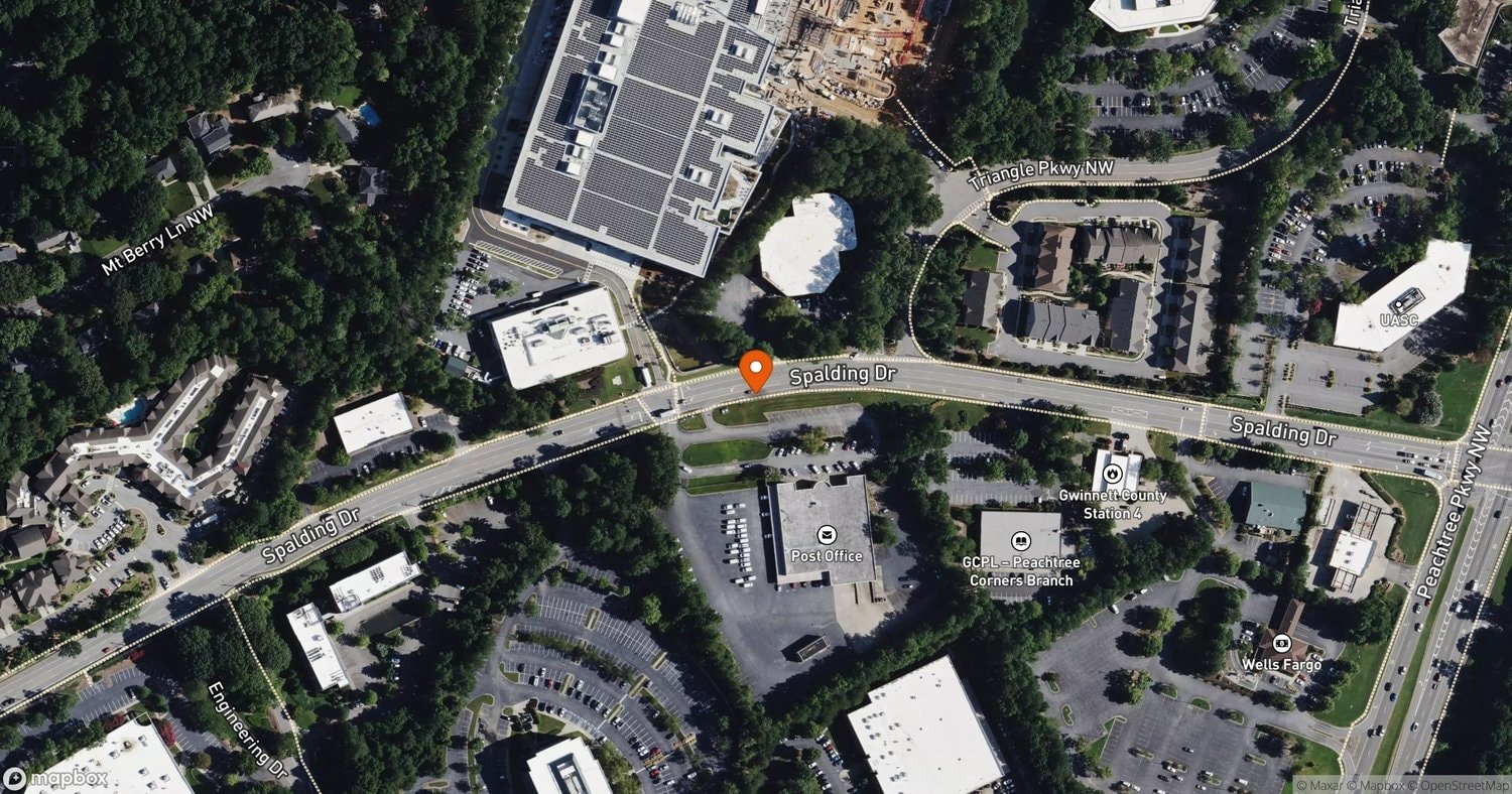 Site of 2 Sun Court Mixed-Use Housing Project at 5660 Spalding Drive, Peachtree Corners, GA 30092
