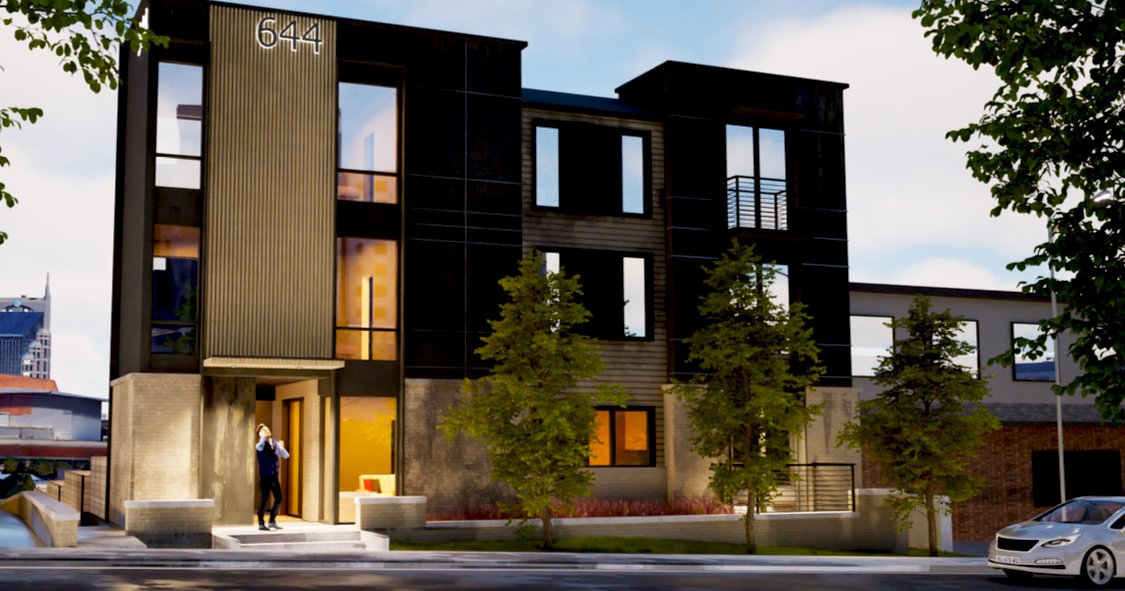 Rendering of the approved residential building at 644 Fogg St in Pie Town