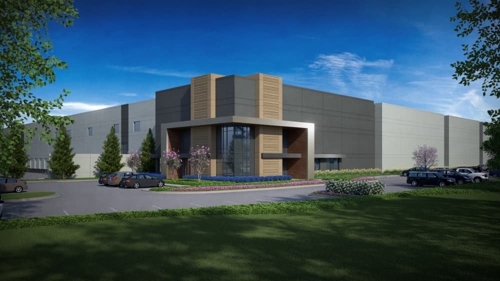 Rendering of a warehouse building at GTX Logistics Park in Georgetown