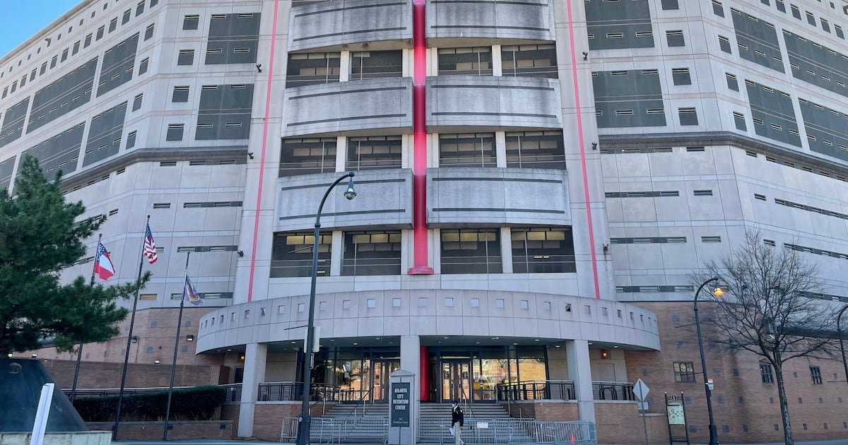 Front elevation of the Atlanta City Detention Center on Peachtree Street