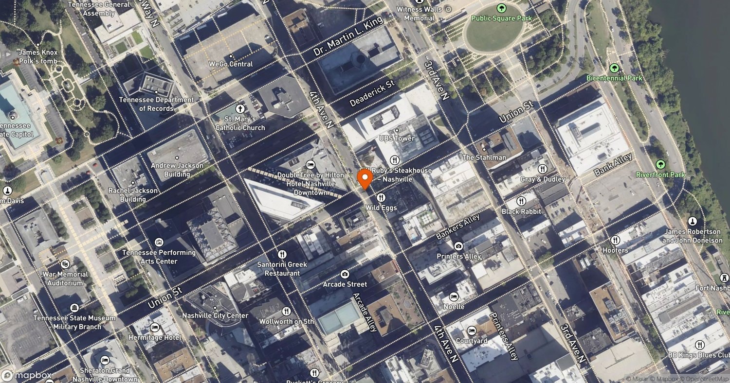 Site of 10-Story Printers Alley Hotel at 4th & Union at 4th Ave N & Union St, Nashville, TN