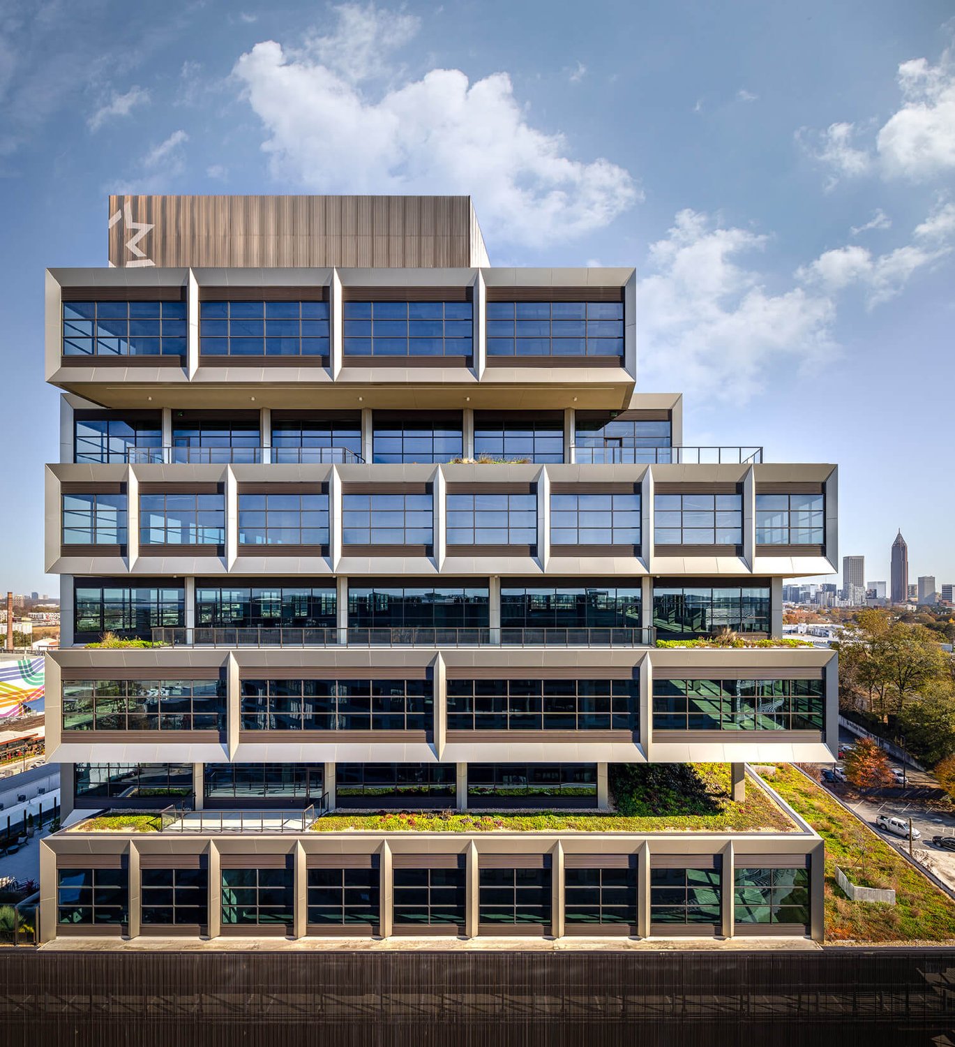 The completed Star Metals Offices tower, developed by The Allen Morris Company and designed by Oppenheim Architecture