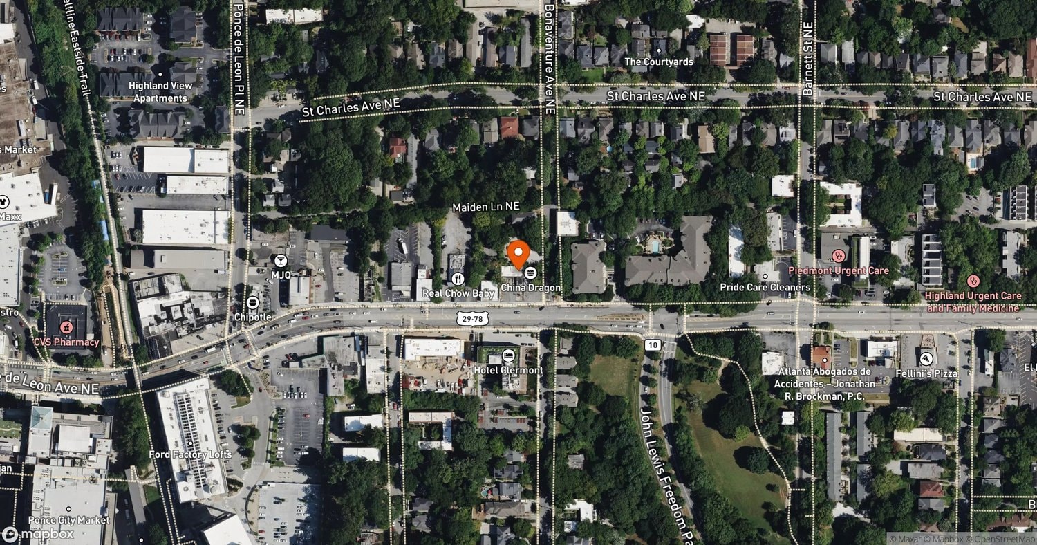 Site of Selig's Ponce de Leon Mixed-Use Development at 774-794 Ponce de Leon Ave NE & 730 Bonaventure Ave NE, Atlanta, GA 30306