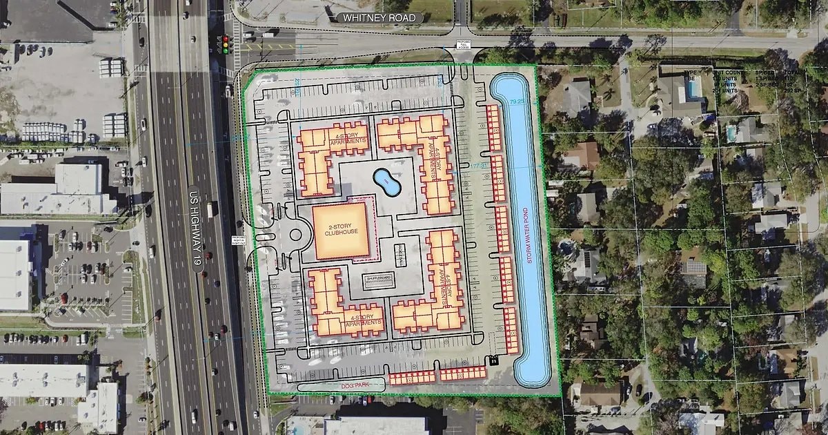 Site plan for Lantower Bayside at U.S. Highway 19 N and Whitney Road