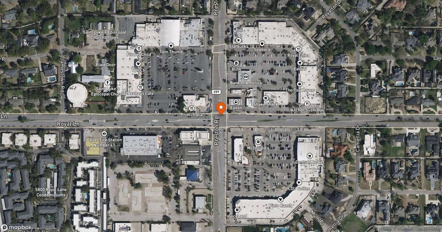 Site of Preston Hollow (Preston Royal) Mixed-Use Development at Southwest corner of Preston Road and Royal Lane (5924/5930 Royal Lane), Dallas, TX 75230