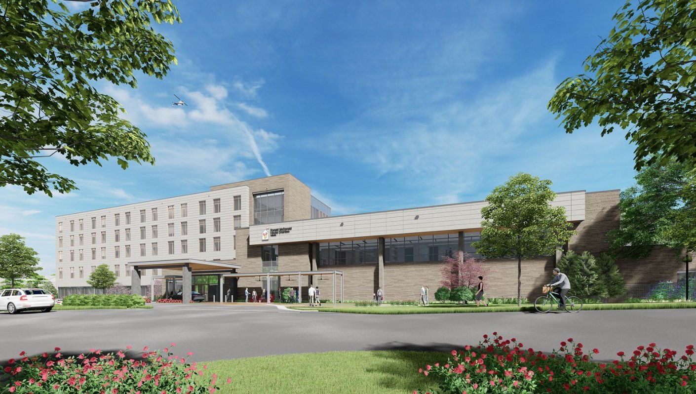 Rendering of the main entrance of the new Ronald McDonald House Atlanta on North Druid Hills