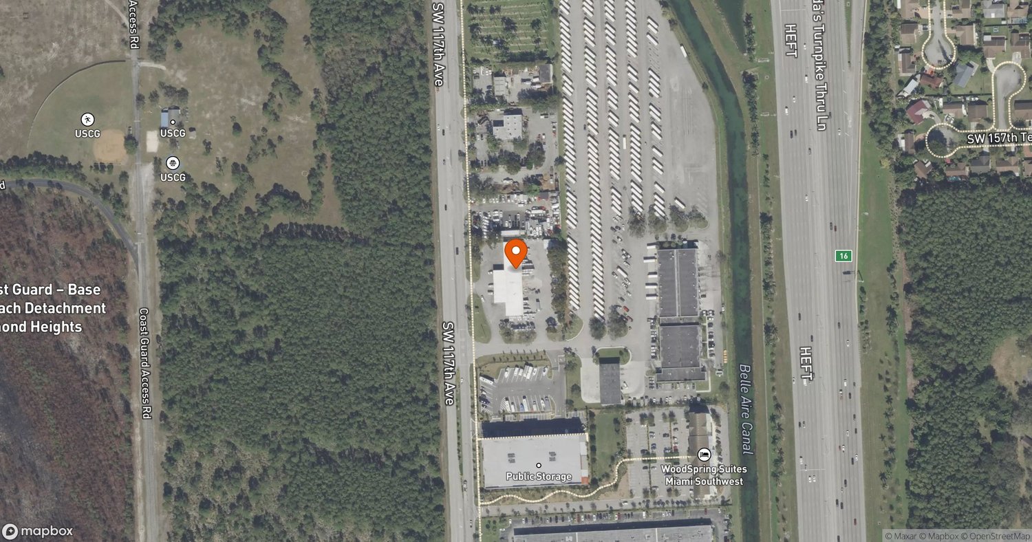 Site of Carrier Enterprise Warehouse Lease at 15975 SW 117th Ave, Miami, FL