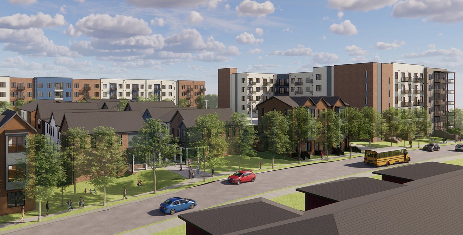 Rendering of the Park Point East neighborhood, part of the Cayce Place transformation in East Nashville