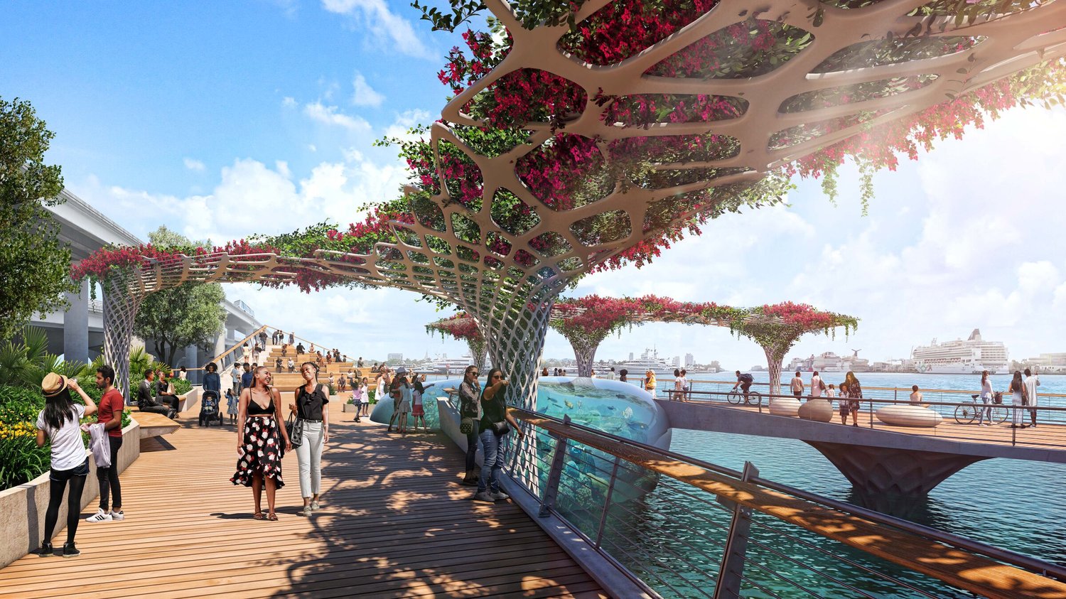 I-395 PEDESTRIAN BAYWALK & BIKEWAY | INFORM Studio | Archello