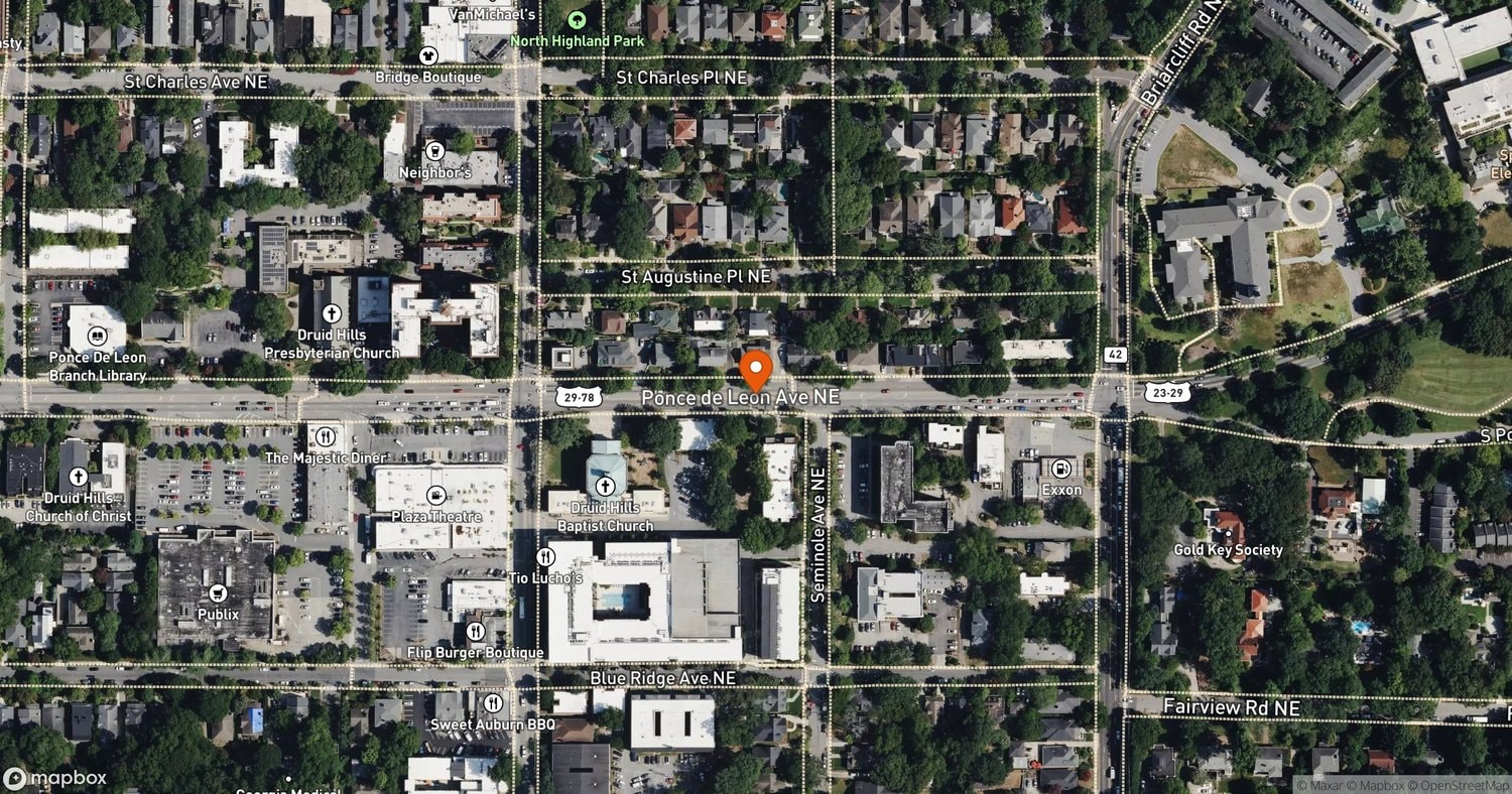Site of Selig Ponce de Leon Mixed-Use Development at 774-794 Ponce de Leon Ave NE and 730 Bonaventure Ave NE, Atlanta, GA