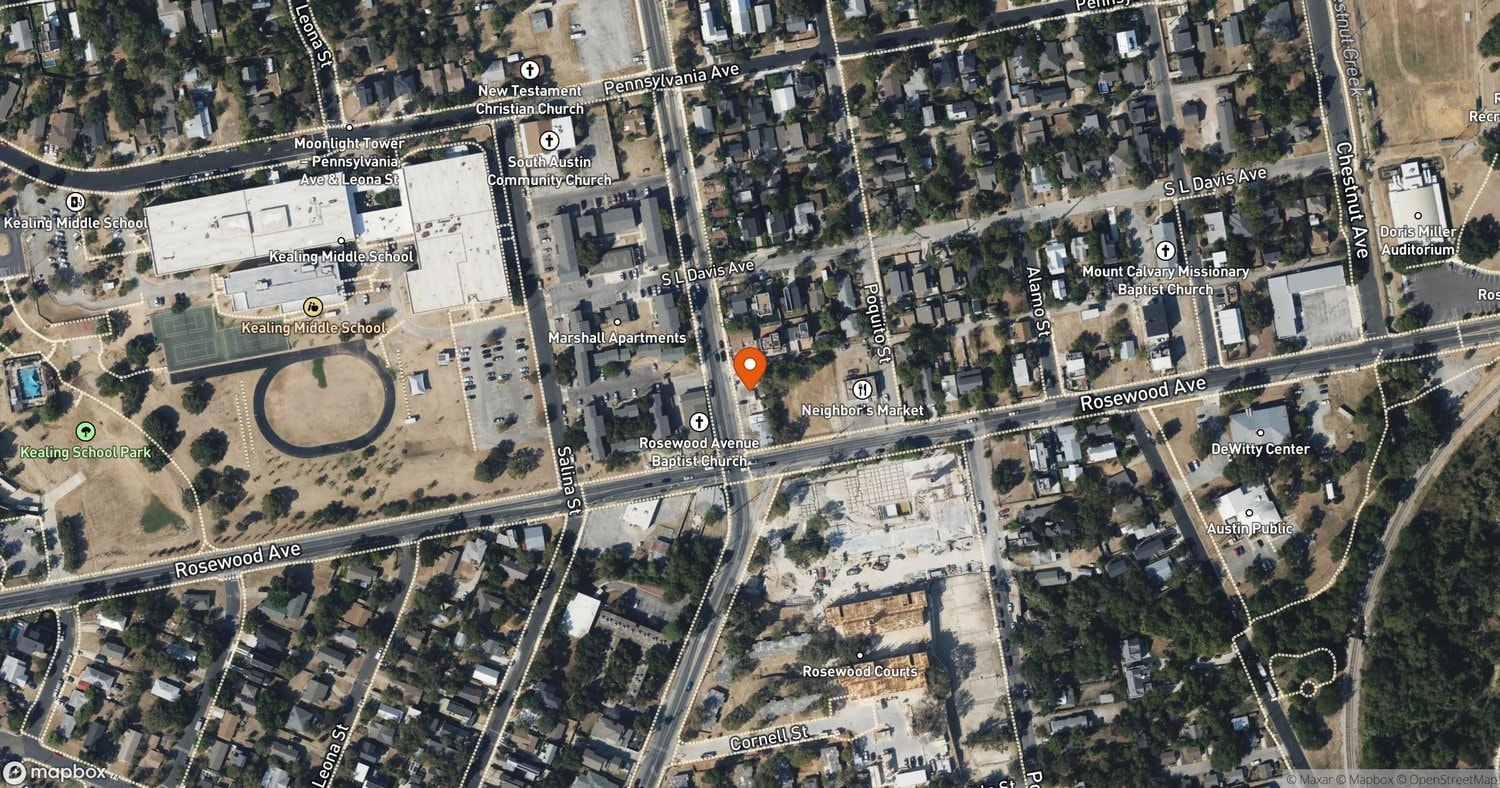 Site of 1900 Rosewood Block Mixed-Use Redevelopment at 1900-1906 Rosewood Ave; 1155 Chicon St; 1152 Poquito St, Austin, TX 78702