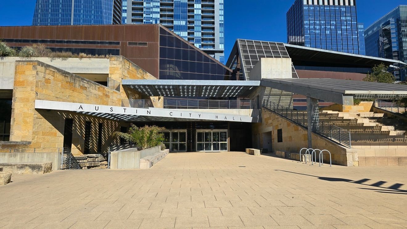 Austin City Hall at 301 W 2nd St, where the City Council is planning bond elections for 2028 and 2034