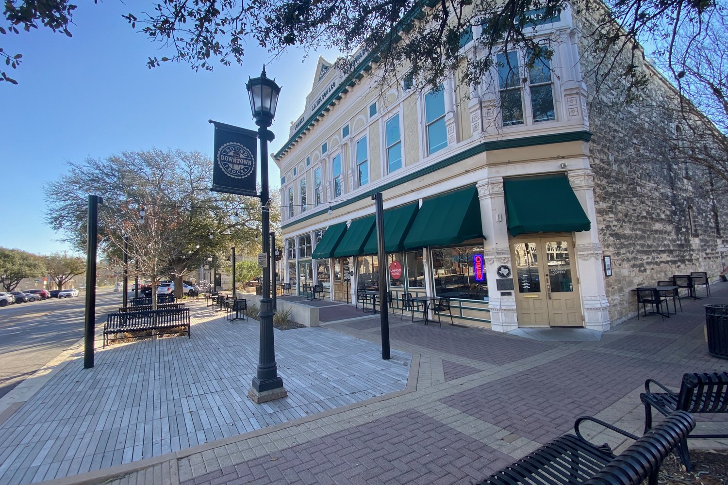 Historic storefronts along Main Street in Downtown Round Rock, the area nominated for Opportunity Zone 2.0 designation