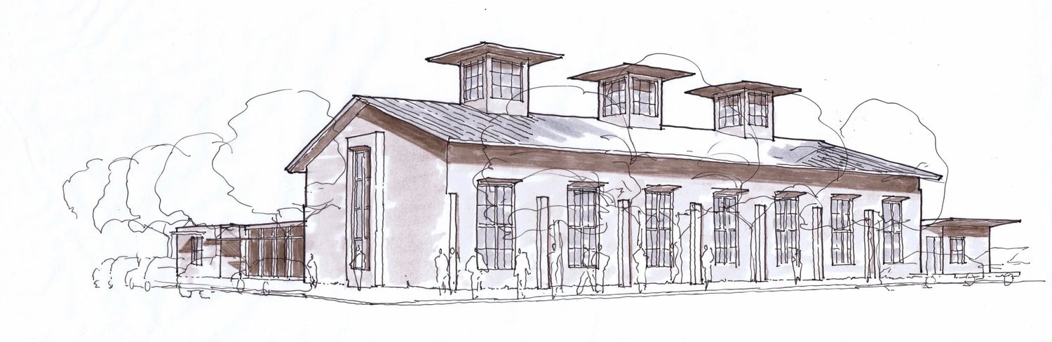 Design sketch of the Christ Church of Central Austin building
