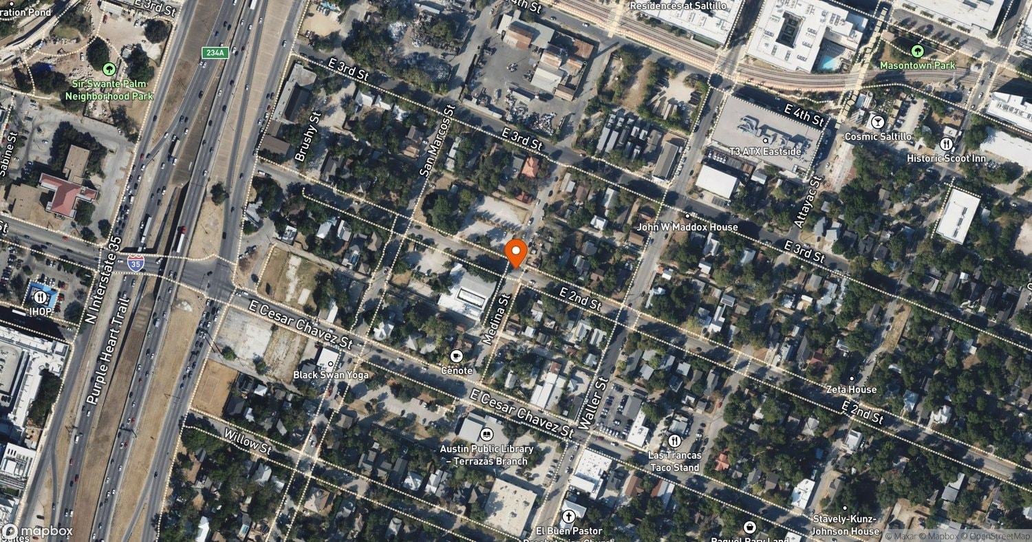 Site of Christ Church Planning - NORTH at 206 Medina Street and 1010 East 2nd Street, Austin, TX 78702