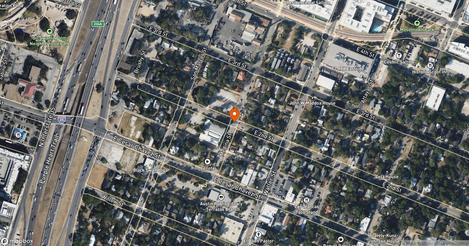Site of Christ Church Planning - NORTH at 206 Medina Street and 1010 East 2nd Street, Austin, TX 78702