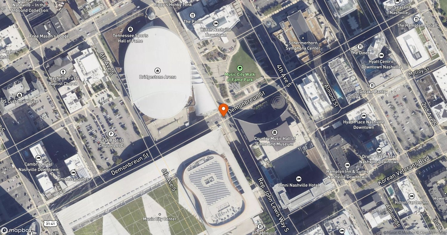 Site of Music City Center Refinance and $300M East Bank Infrastructure Funding at 201 5th Ave S, Nashville, TN 37203