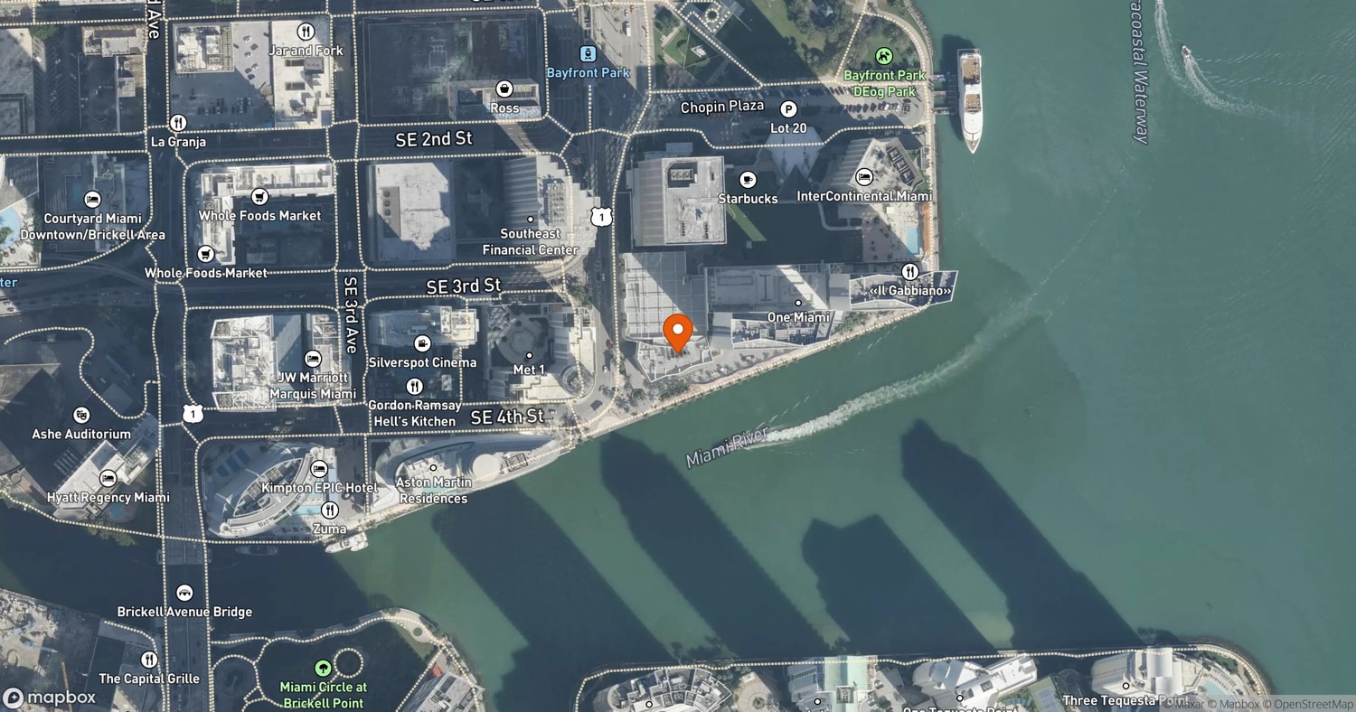 Site of Delano Residences & Hotel Miami at 400 Biscayne Boulevard, Miami, FL 33132