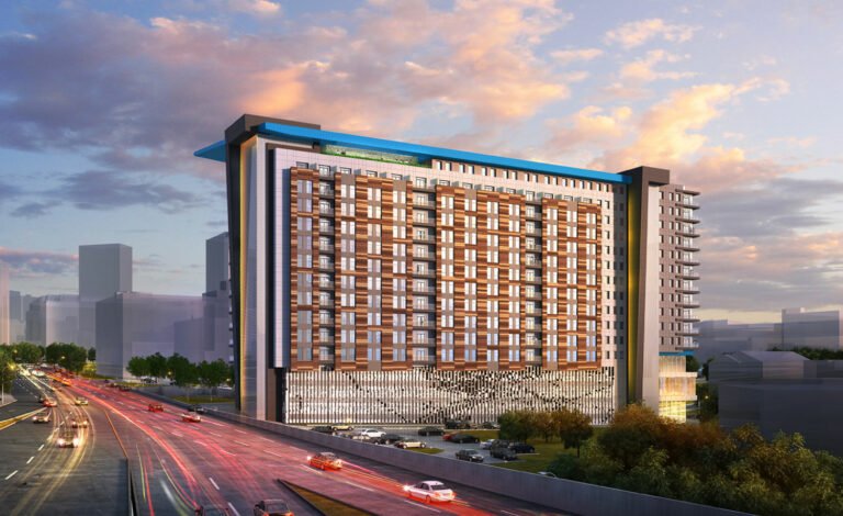 Rendering of Generation Atlanta viewed from the Downtown Connector