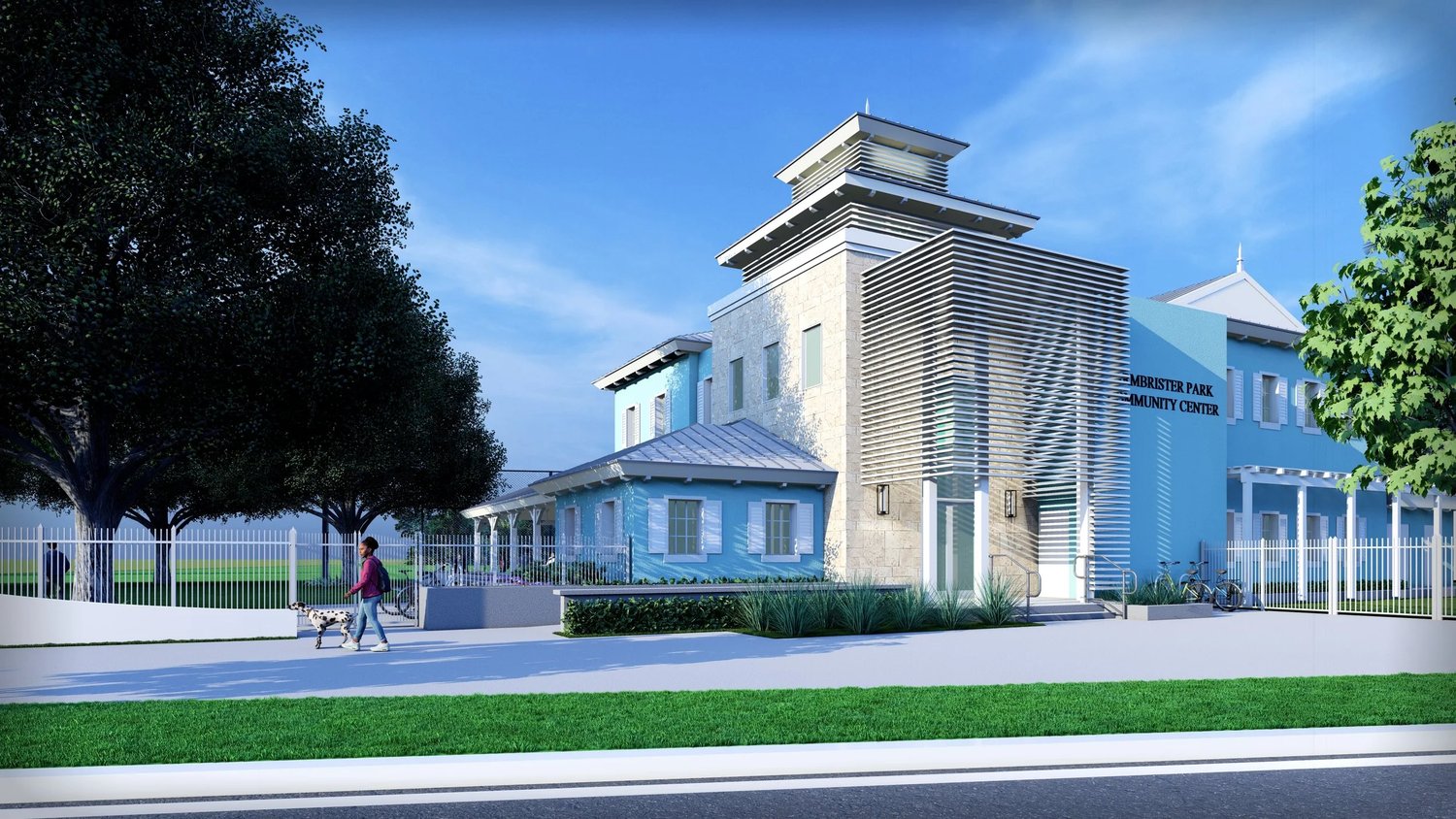 Rendering of the new Esther Mae Armbrister Park Community Center at 4000 Grand Avenue, designed by MCHarry & Associates