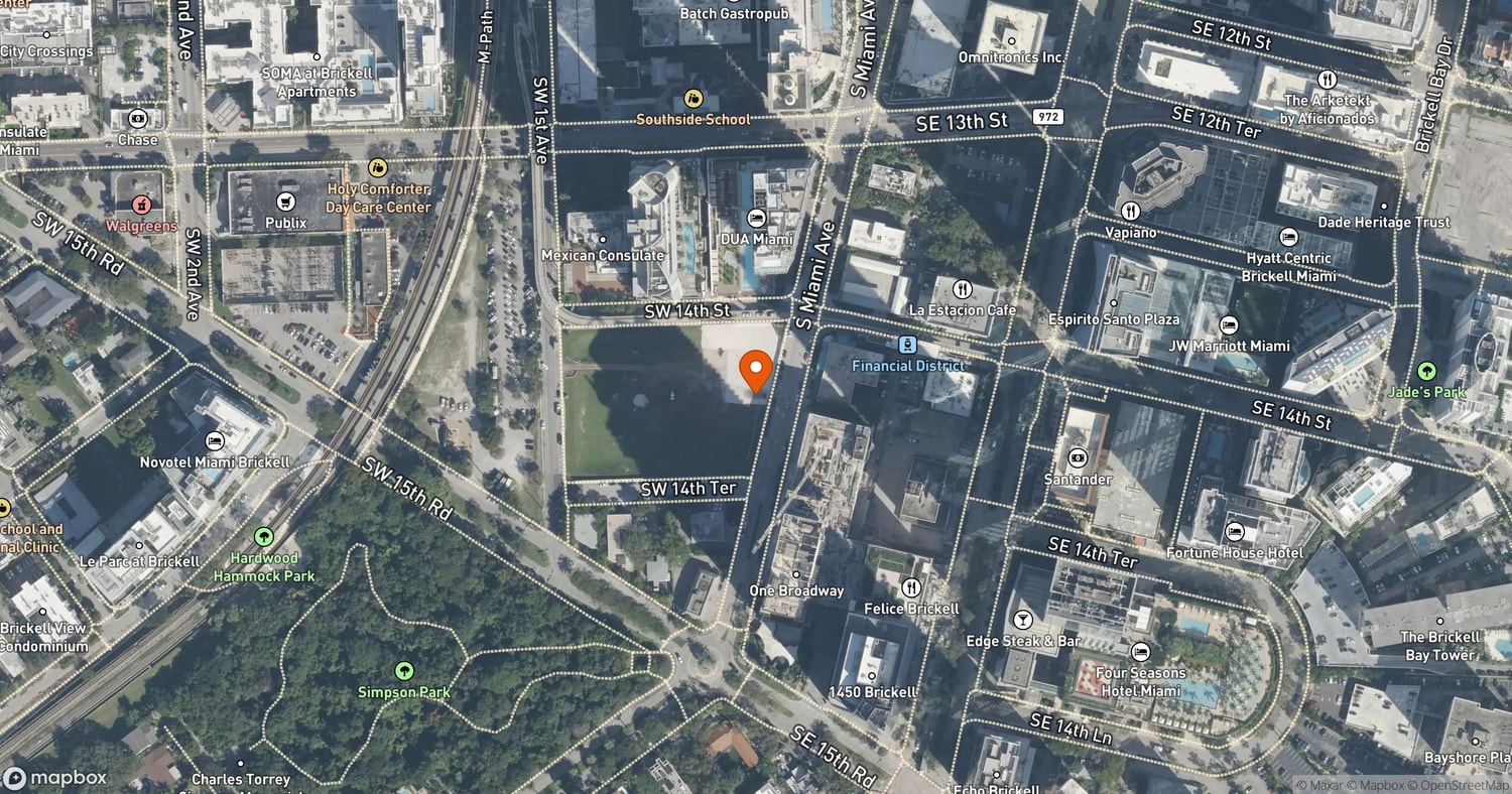 Site of Cipriani Residences Miami at 1420 South Miami Avenue, Miami, FL 33131