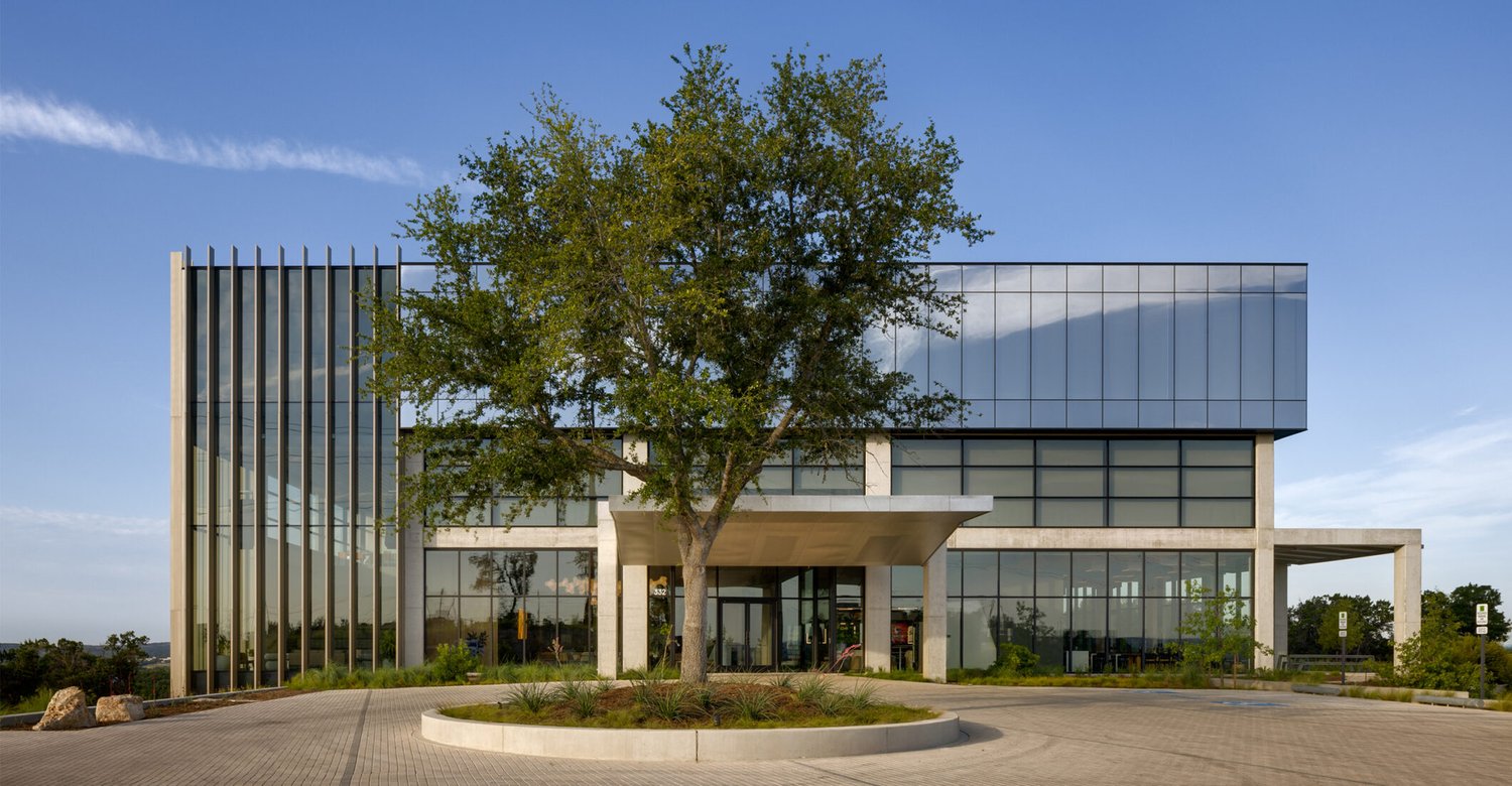 Main entry of the completed Nutrabolt headquarters in Austin