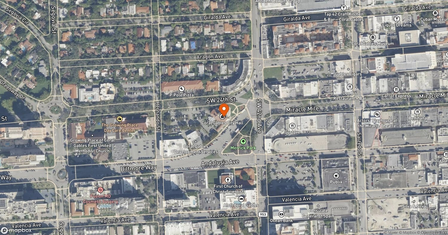 Site of Coral Gables City Hall Restoration at 405 Biltmore Way, Coral Gables, FL 33134