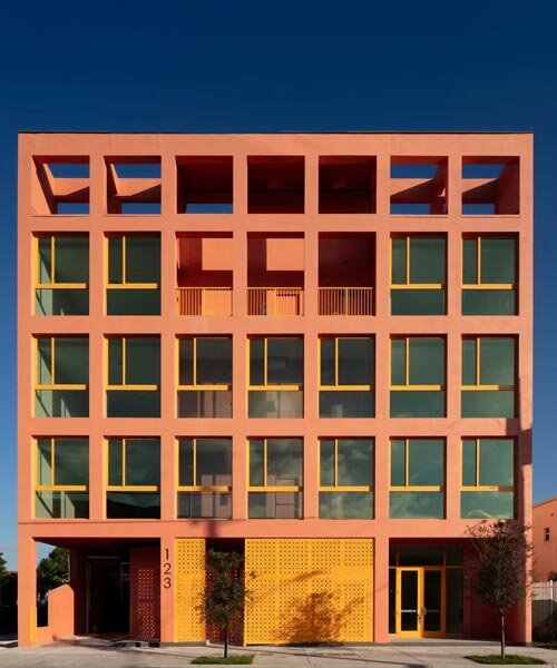 peach residential facade rethinks affordable housing in miami