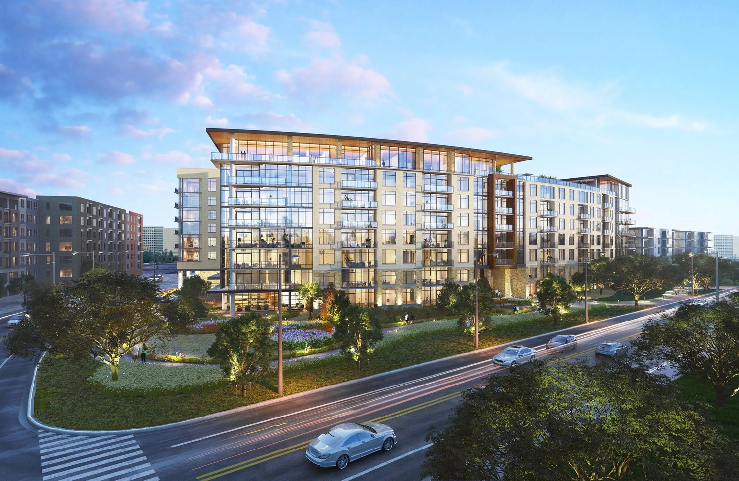 Rendering of the South Shore PUD Addition viewed from across Riverside Drive