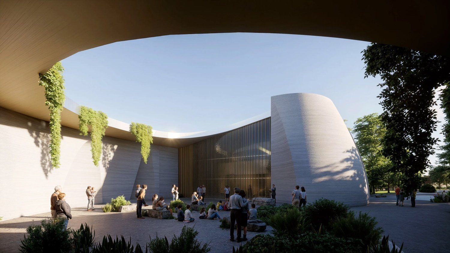 Rendering of the planned 3D-printed sanctuary at Christ Church Planning - SOUTH in East Austin