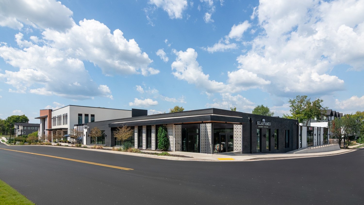 The completed Breeze Block building at 6100 Robertson Ave in Charlotte Park