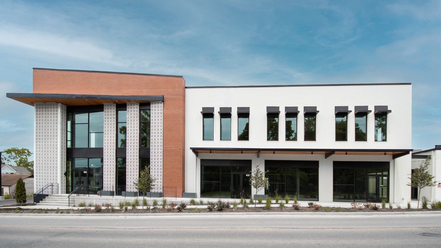 Street-facing elevation of the Breeze Block building on Robertson Avenue