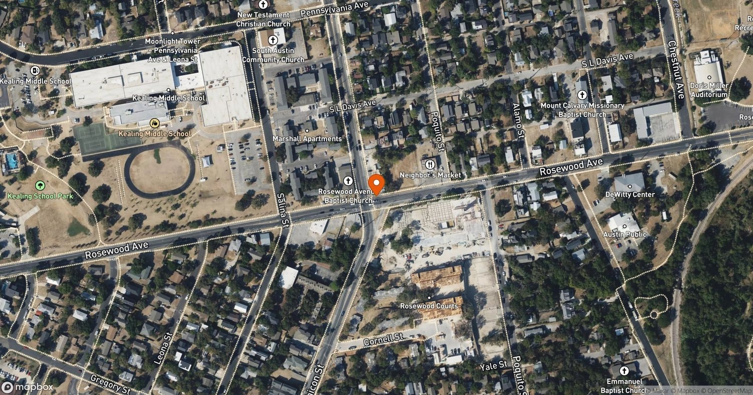Site of 1900 Rosewood Block Mixed-Use Redevelopment at 1900-1906 Rosewood Ave; 1155 Chicon St; 1152 Poquito St, Austin, TX 78702