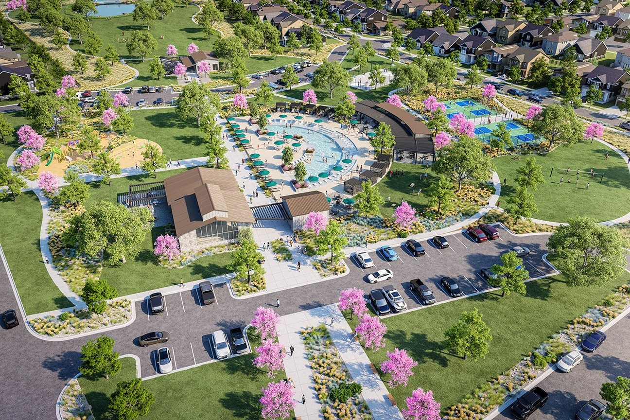 Rendering of the planned amenity center at The Ridge