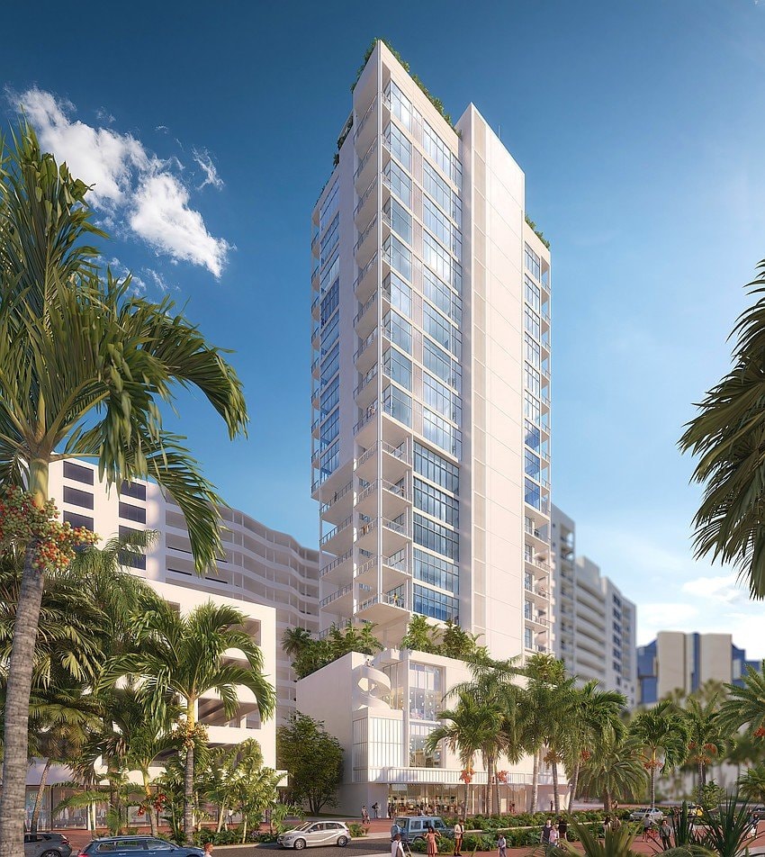 Rendering of the proposed 1260 North Palm Residences tower in downtown Sarasota