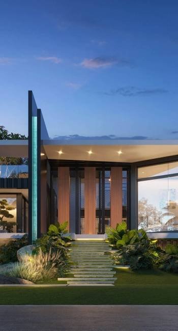 Rendering of the approved modern residence at 2217 Red Rd, Coral Gables