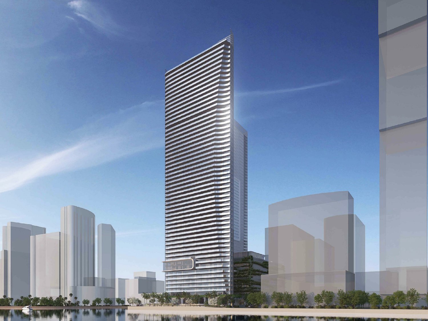Rendering of the EDITION Residences tower planned for the Biscayne 21 site in Edgewater