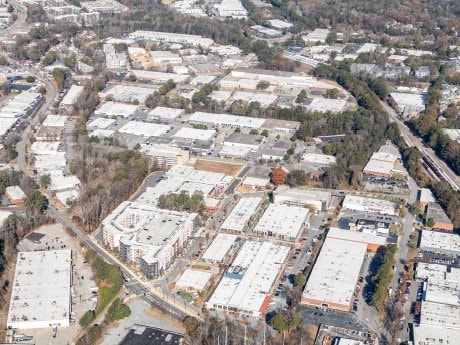 Aerial view of The Works campus on Atlanta's Upper Westside, where Selig Enterprises has won approval for a second phase of mixed-use development