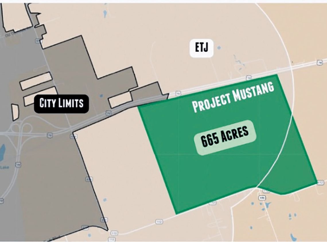 Site map of the proposed Project Mustang data center campus, now known as Taylor Technology Campus